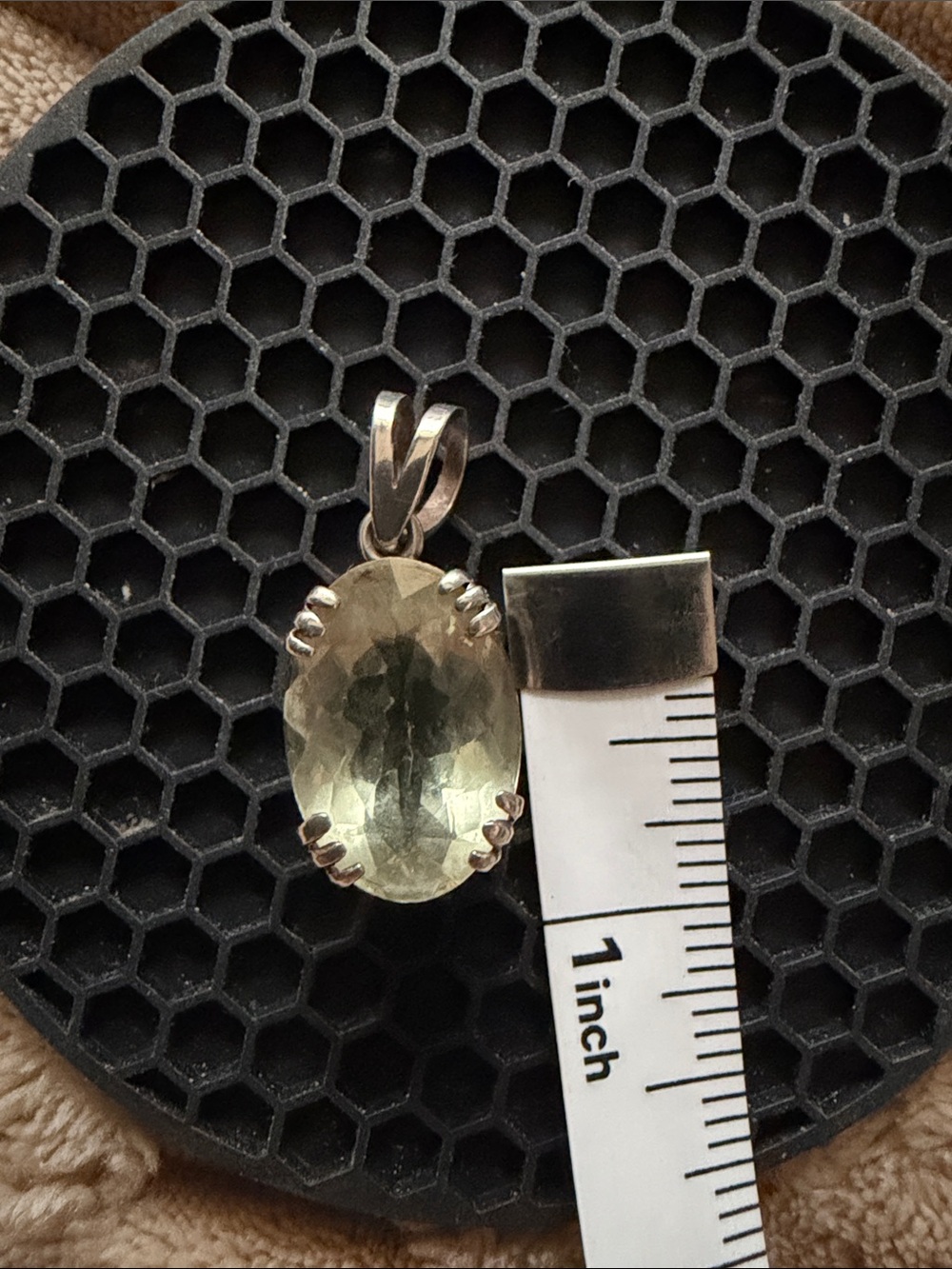 Green Amethyst Sterling Silver  Pendant - Picture 4 of 4